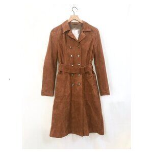 Bhartiya Suede Double-breasted Trench Coat Sample - Small - NWT